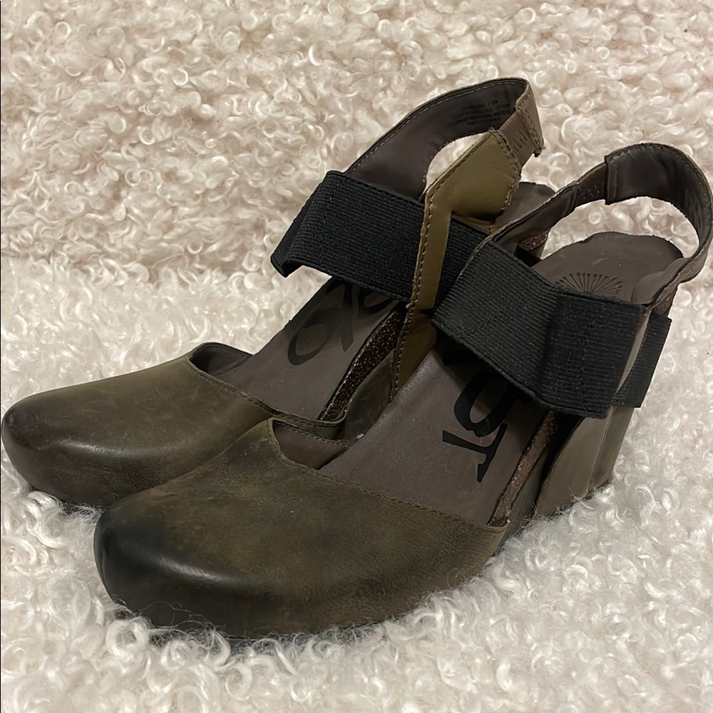 OTBT Hexburg Women's Olive Green Wedge Heels